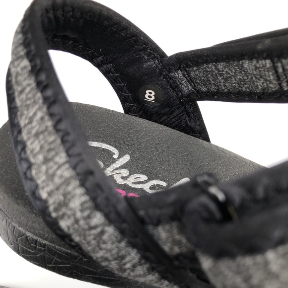 SKECHERS Yoga Foam Microburst Pure Chill Black Strappy SANDALS ADJUSTABLE Size 8 - Picture 5 of 7